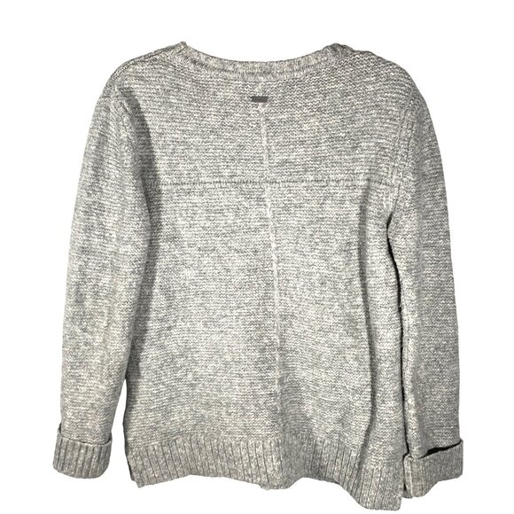 Barbour Womens Malvern patch pocket Crew Sweater Size 8 light Gray textured - Picture 5 of 12
